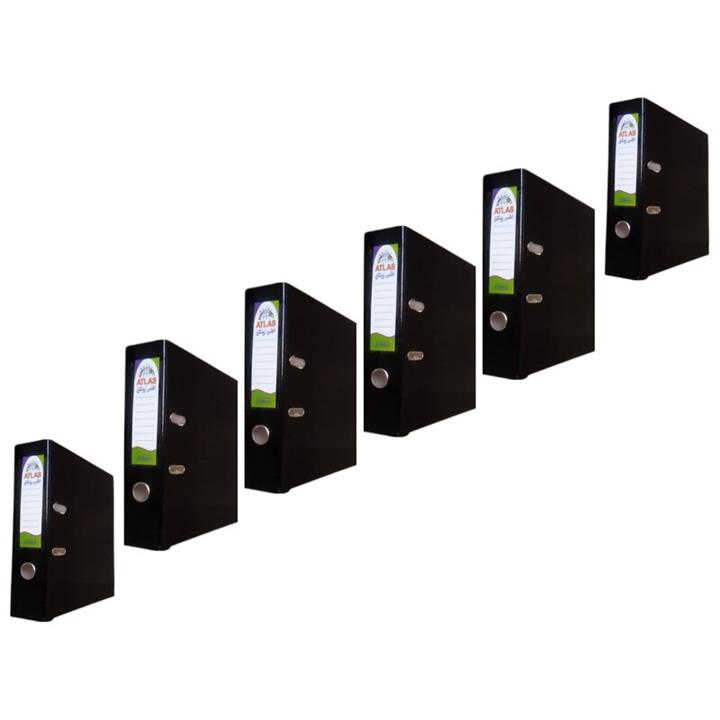 زونکن اطلس مدل  A4 لبه فلزی تیگل دار مشکی ( بسته 6 عددی)